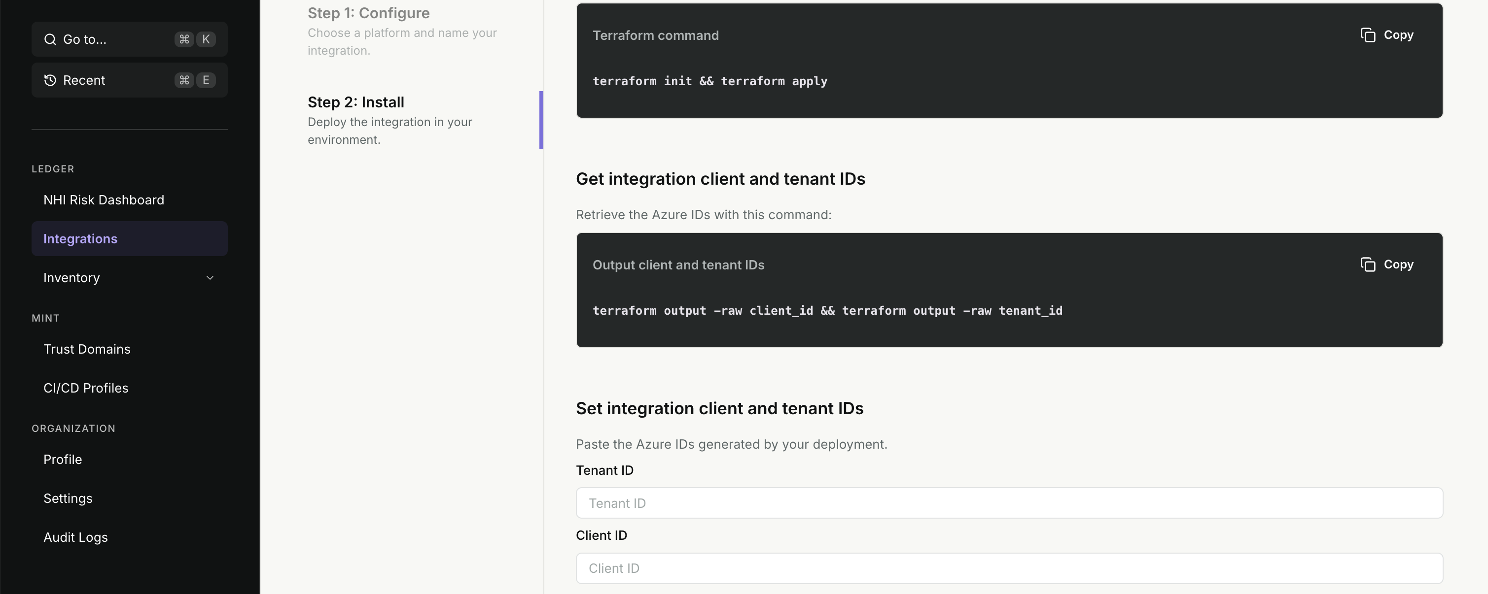 Ledger Entra/Azure Integration Provisioning