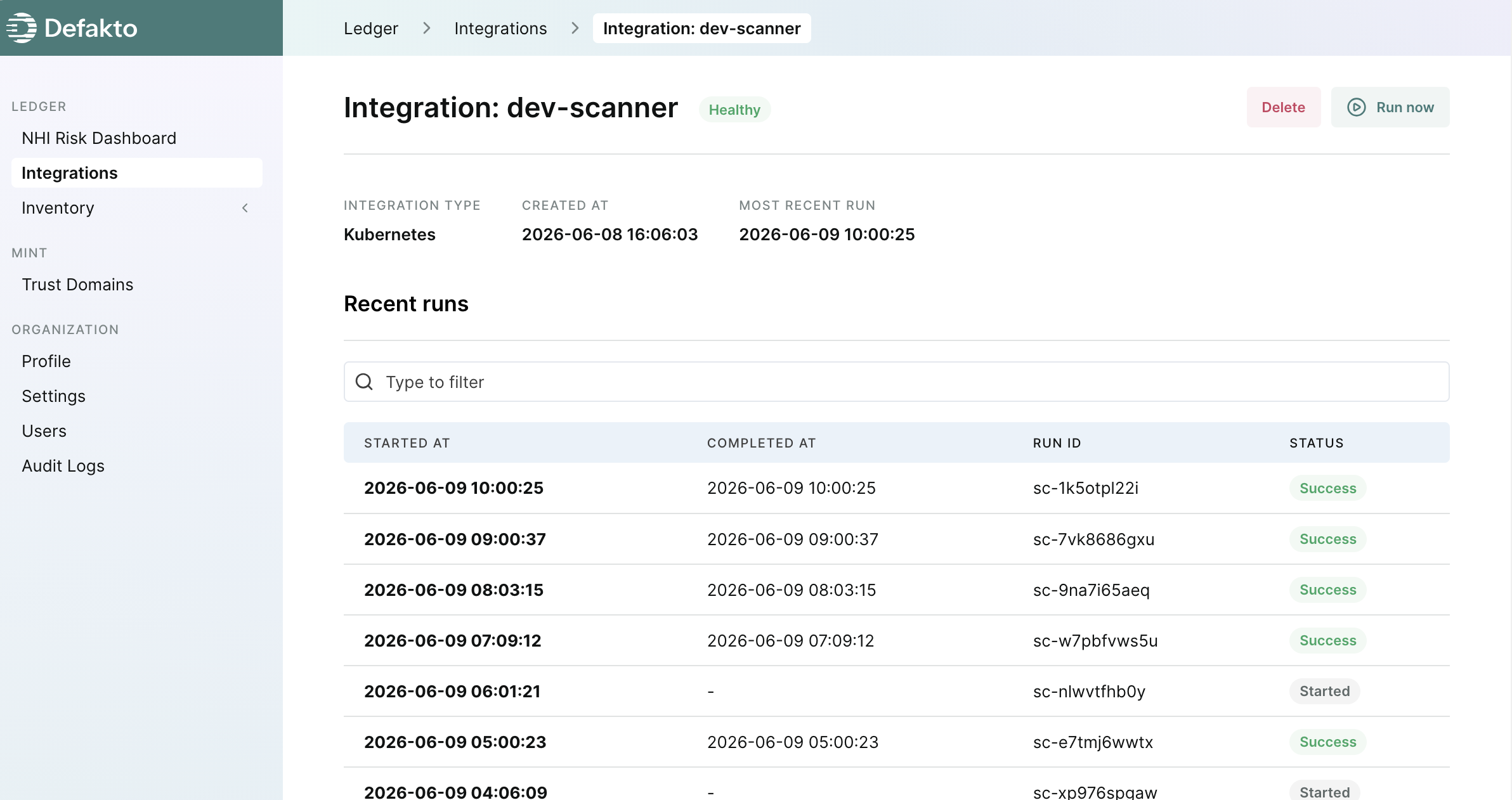 Ledger Kubernetes Integration Details